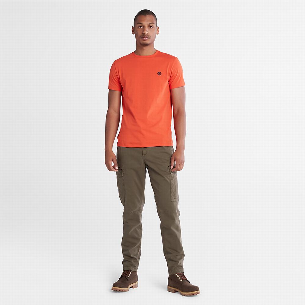 Tricko Timberland Organic Bavlnene Logo T-Shirt Panske Oranžové | OE5923714