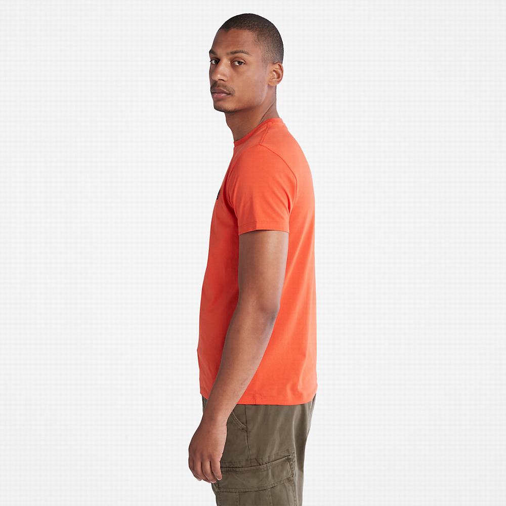 Tricko Timberland Organic Bavlnene Logo T-Shirt Panske Oranžové | OE5923714