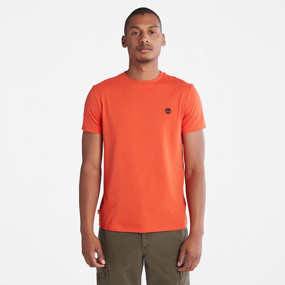 Tricko Timberland Organic Bavlnene Logo T-Shirt Panske Oranžové | OE5923714