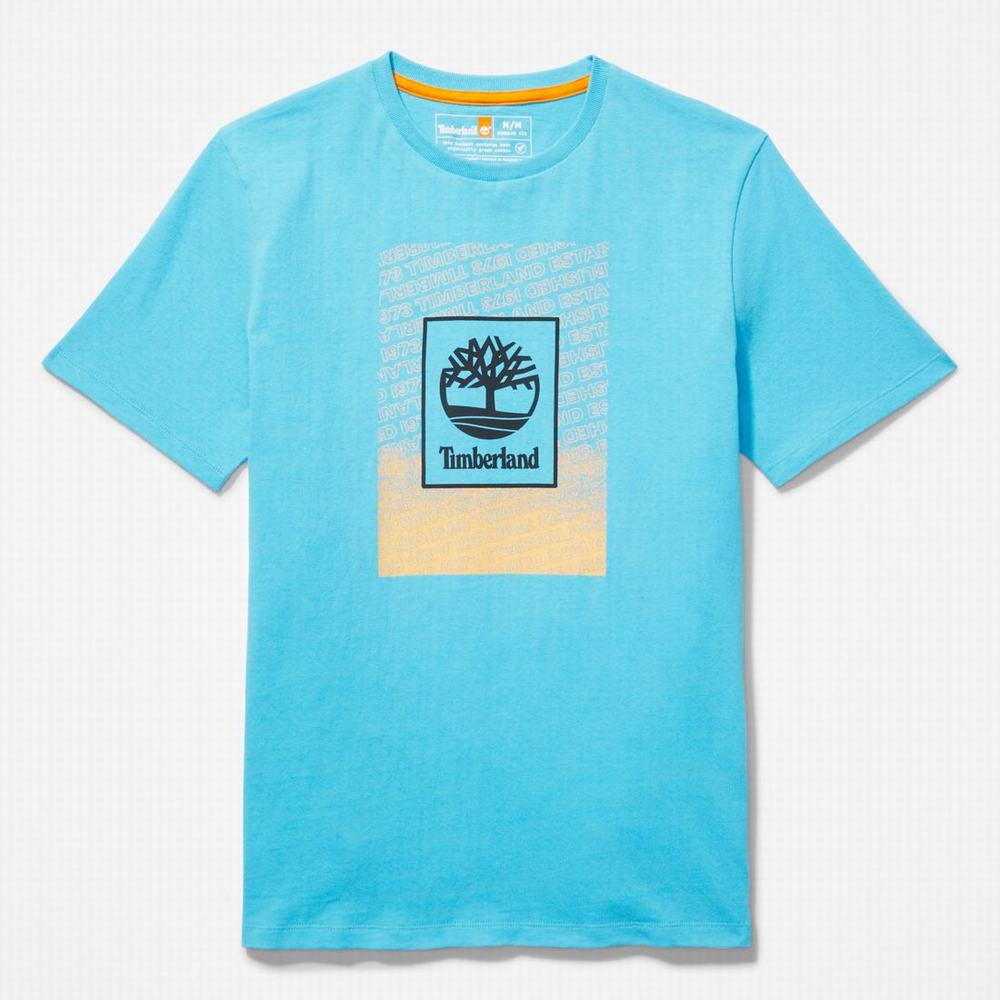 Tricko Timberland Organic Bavlnene T-Shirt Panske Modre | ME5649803