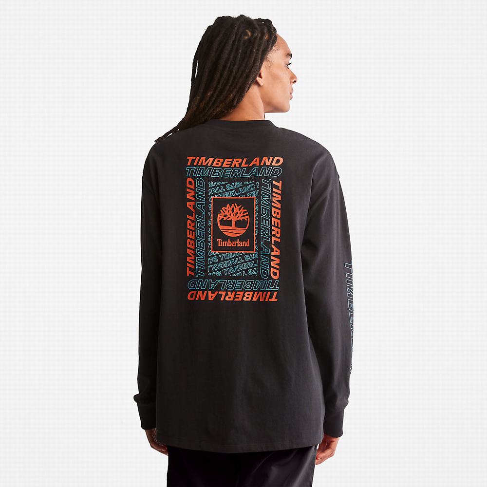 Tricko Timberland Outdoor Archive Long-sleeved Graphic T-Shirt Damske Čierne | AO4971356