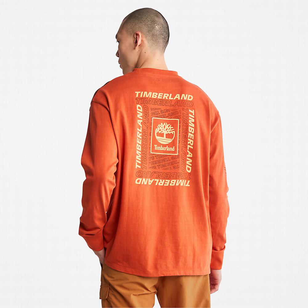 Tricko Timberland Outdoor Archive Long-sleeved Graphic T-Shirt Damske Oranžové | BP4367921