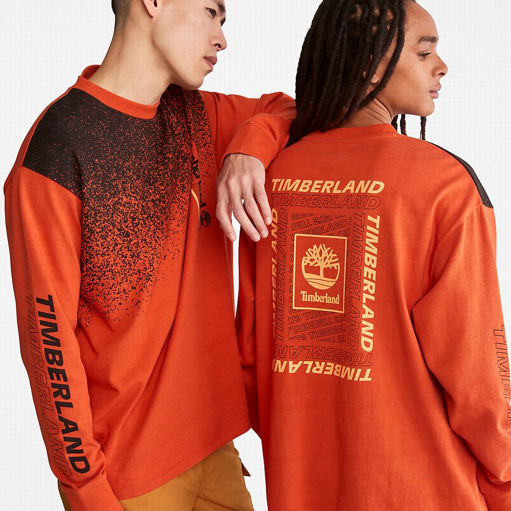 Tricko Timberland Outdoor Archive Long-sleeved Graphic T-Shirt Panske Oranžové | FK6503794