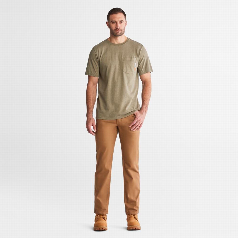 Tricko Timberland PRO® Base Plate Blended Kratke-Sleeve T-Shirt Panske Olivovo Zelená | HS5346710