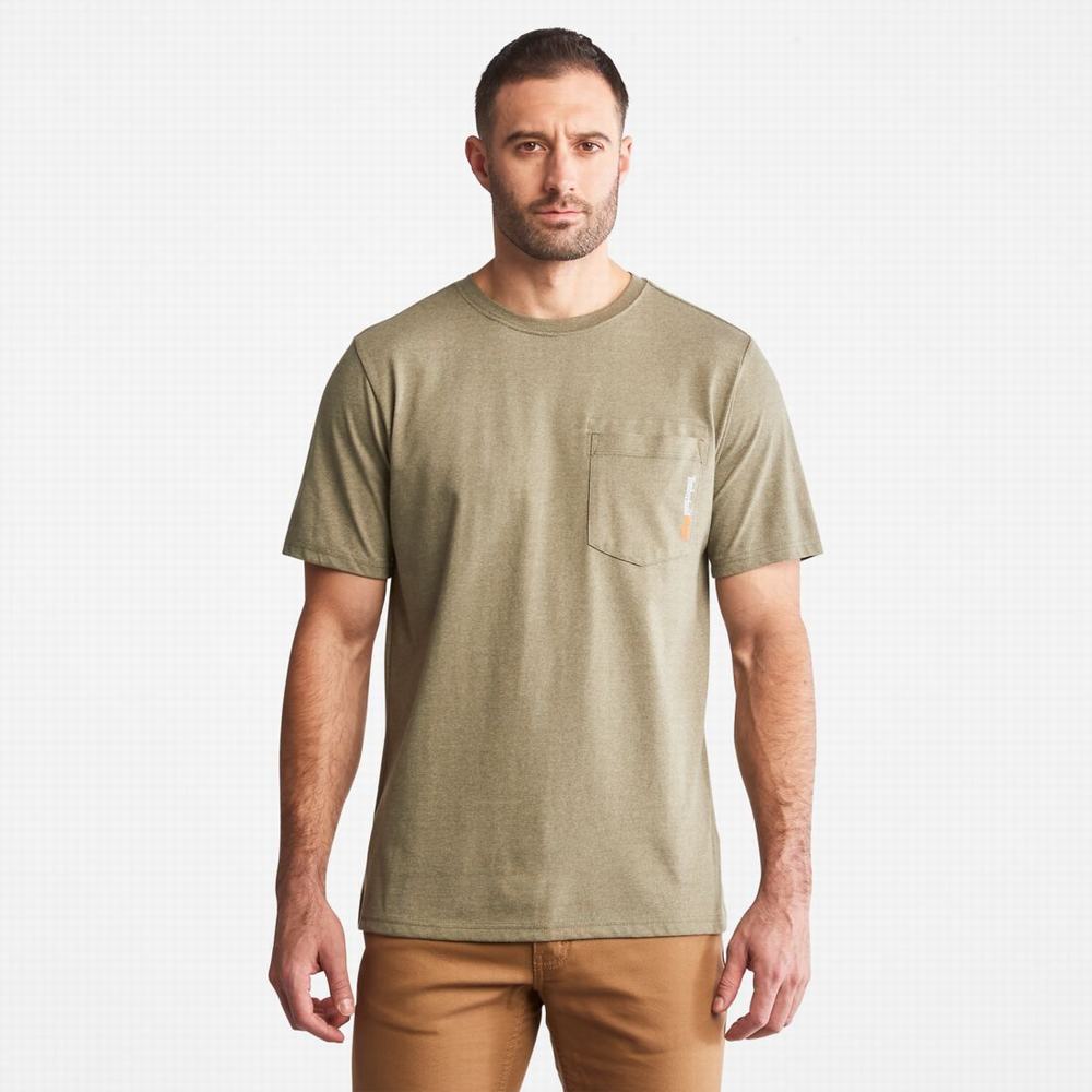 Tricko Timberland PRO® Base Plate Blended Kratke-Sleeve T-Shirt Panske Olivovo Zelená | HS5346710