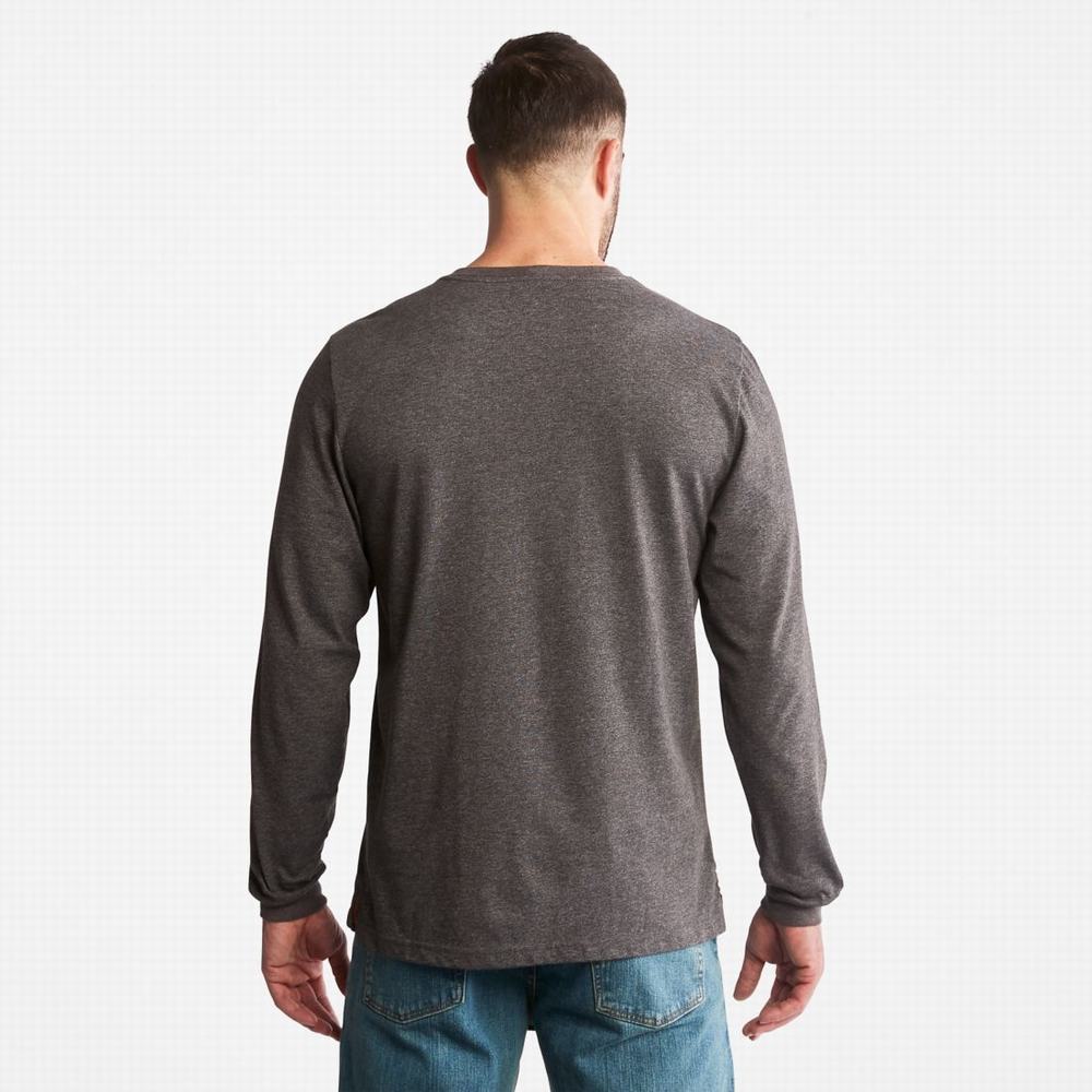 Tricko Timberland PRO® Base Plate Long-Sleeve Wicking T-Shirt Panske Tmavo Siva | AU2458309