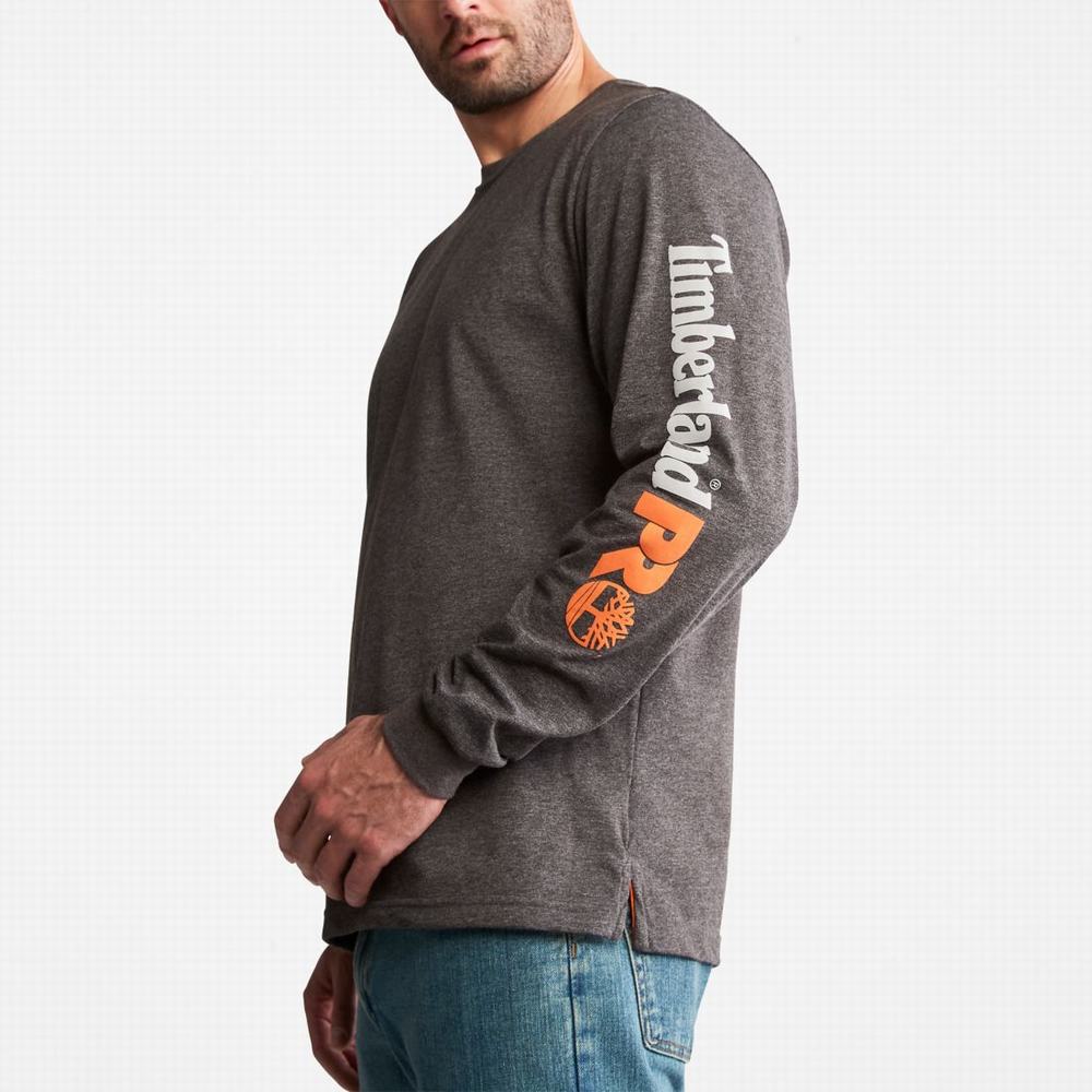 Tricko Timberland PRO® Base Plate Long-Sleeve Wicking T-Shirt Panske Tmavo Siva | AU2458309