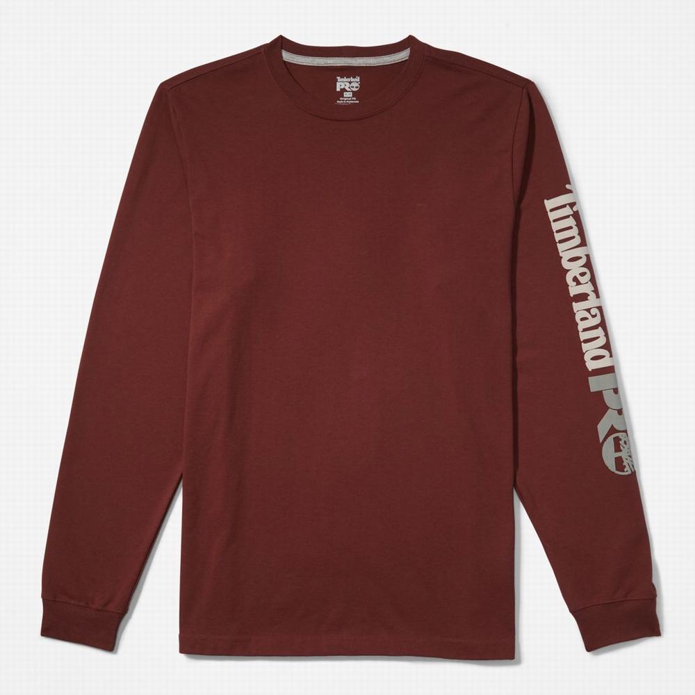 Tricko Timberland PRO® Base Plate Long-Sleeve Wicking T-Shirt Panske Bordove | DP2650873