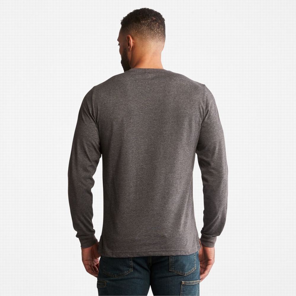 Tricko Timberland PRO® Base Plate Long-Sleeve T-Shirt Panske Tmavo Siva | GI8145296