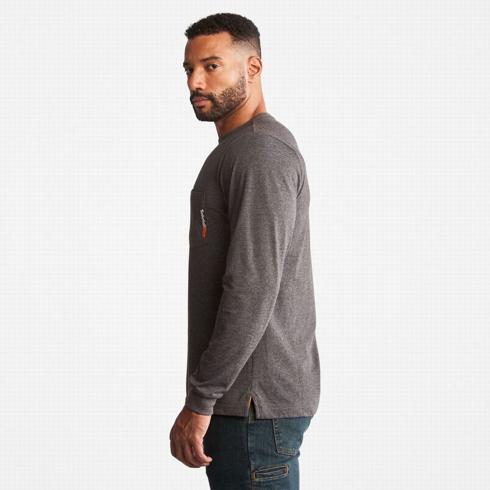 Tricko Timberland PRO® Base Plate Long-Sleeve T-Shirt Panske Tmavo Siva | GI8145296