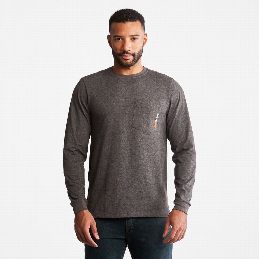 Tricko Timberland PRO® Base Plate Long-Sleeve T-Shirt Panske Tmavo Siva | GI8145296