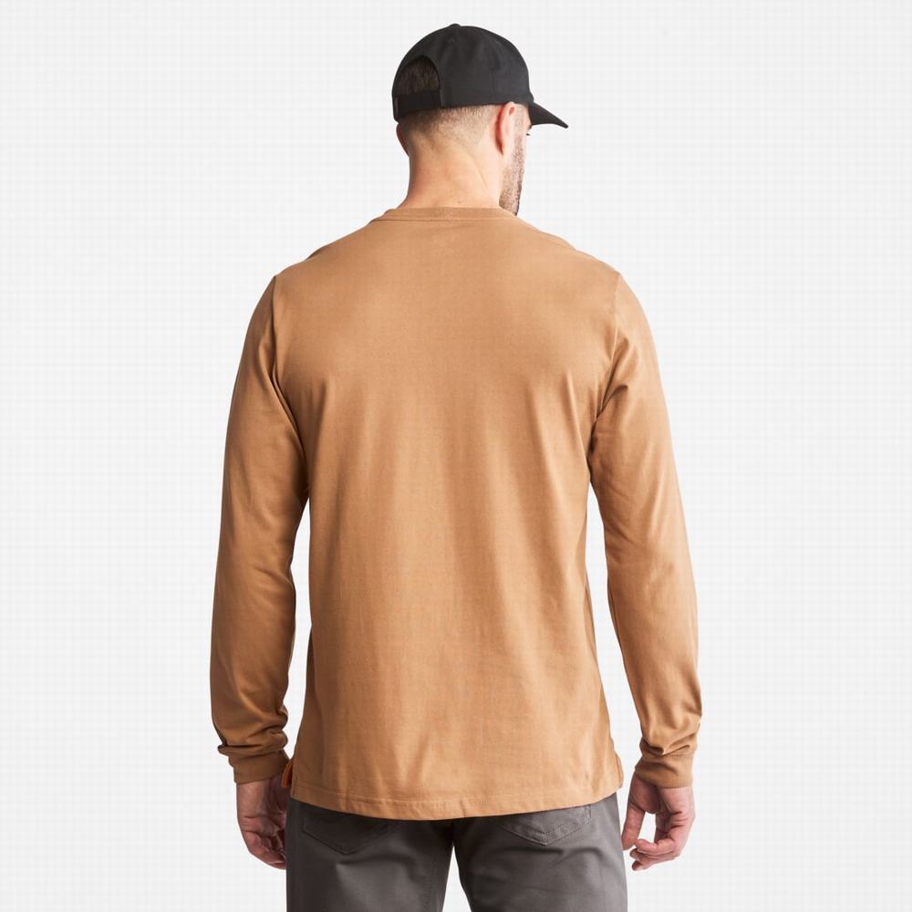 Tricko Timberland PRO® Base Plate Long-Sleeve Wicking T-Shirt Panske Hnede | IC8103425