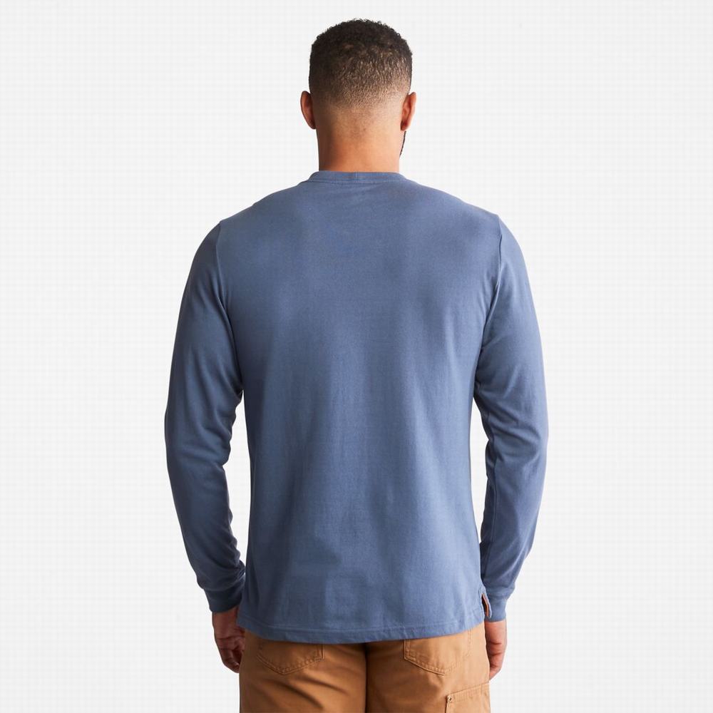 Tricko Timberland PRO® Base Plate Long-Sleeve T-Shirt Panske Indigo | LC1065274