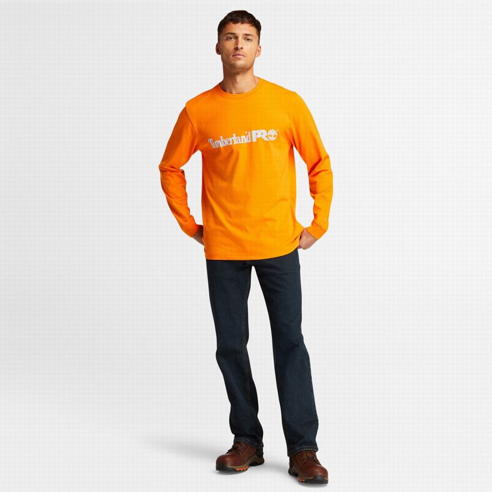 Tricko Timberland PRO® Base Plate Long-Sleeve Graphic T-Shirt Panske Oranžové | MH8431029