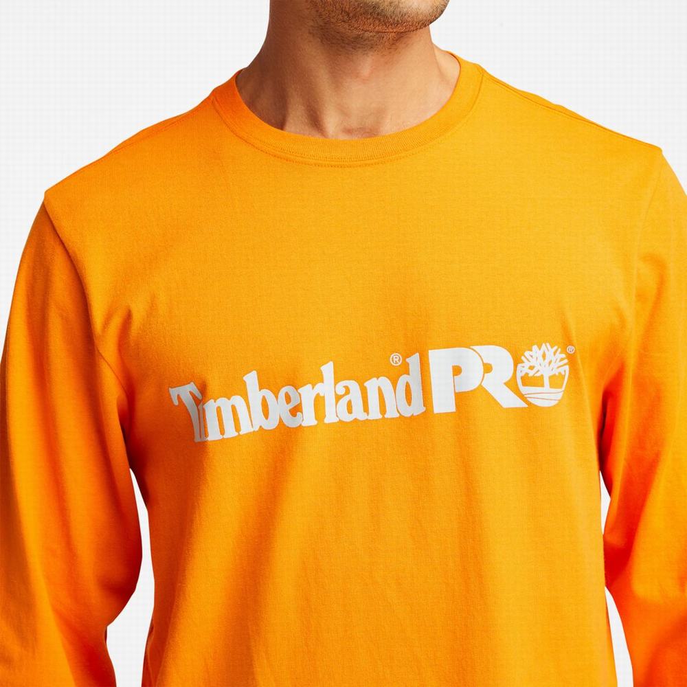 Tricko Timberland PRO® Base Plate Long-Sleeve Graphic T-Shirt Panske Oranžové | MH8431029