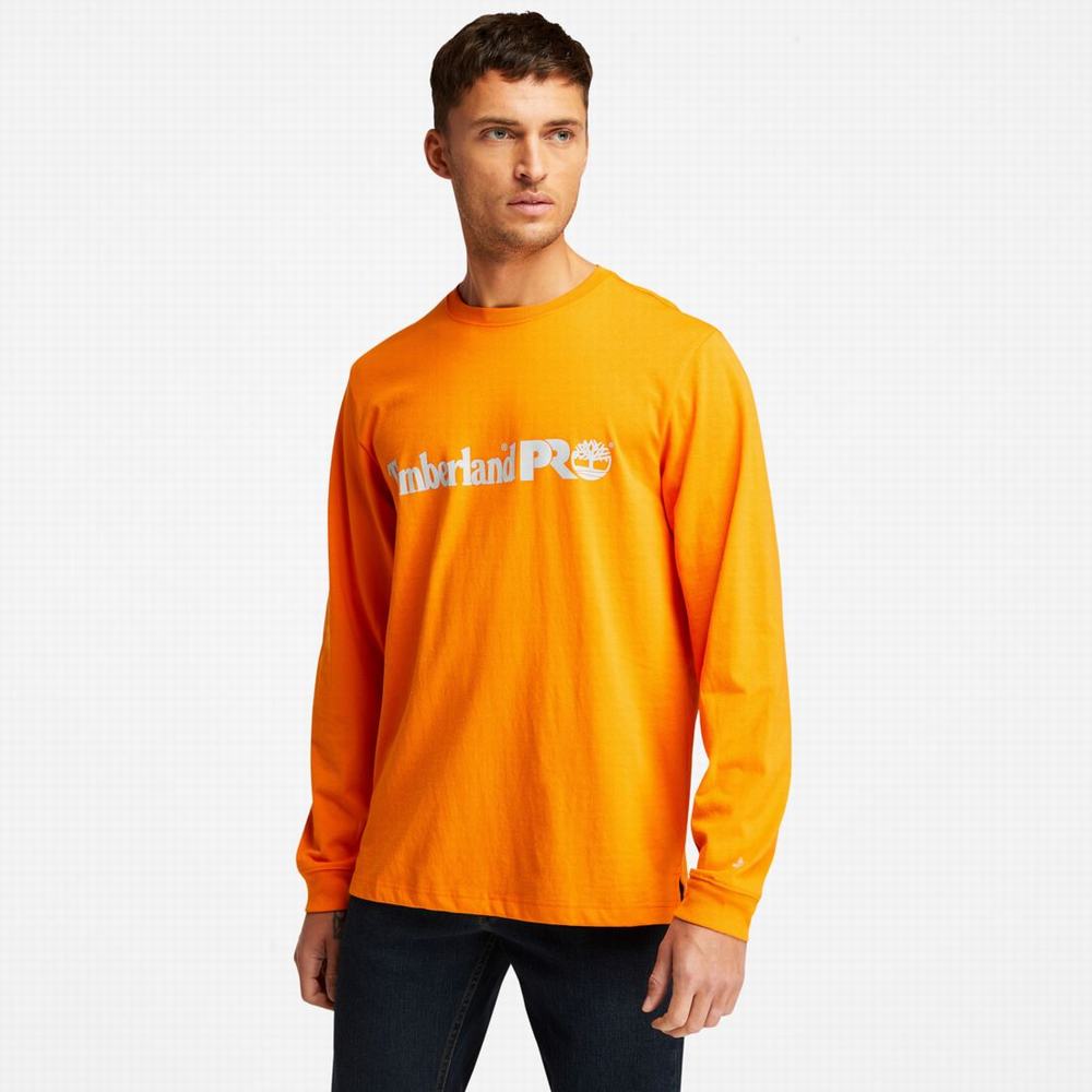 Tricko Timberland PRO® Base Plate Long-Sleeve Graphic T-Shirt Panske Oranžové | MH8431029