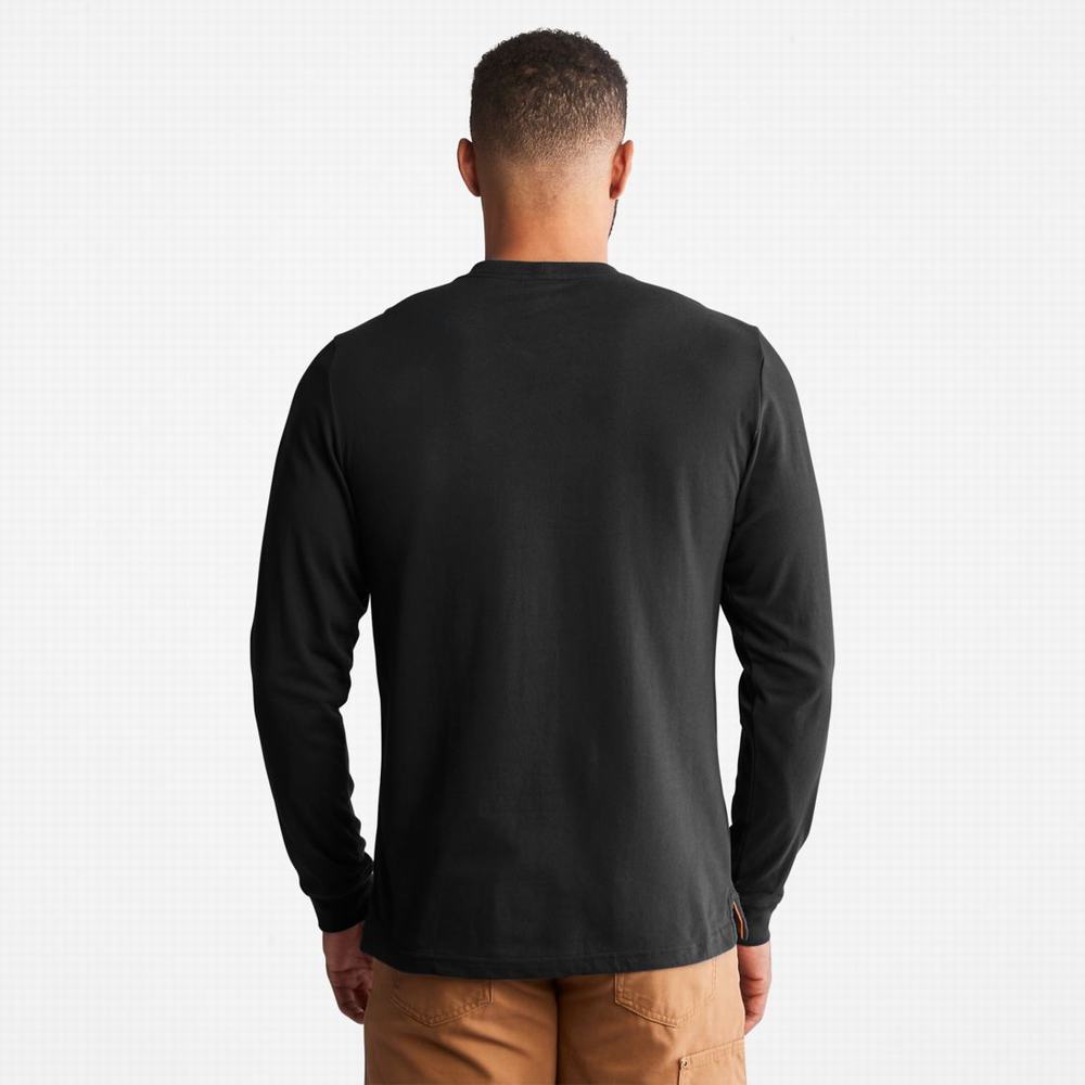 Tricko Timberland PRO® Base Plate Long-Sleeve T-Shirt Panske Čierne | WJ1970256