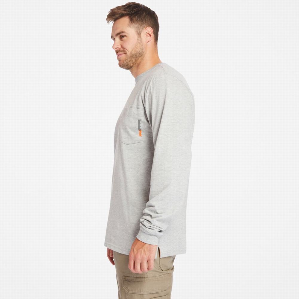 Tricko Timberland PRO® Base Plate Long-Sleeve T-Shirt Panske Siva | WV6173059