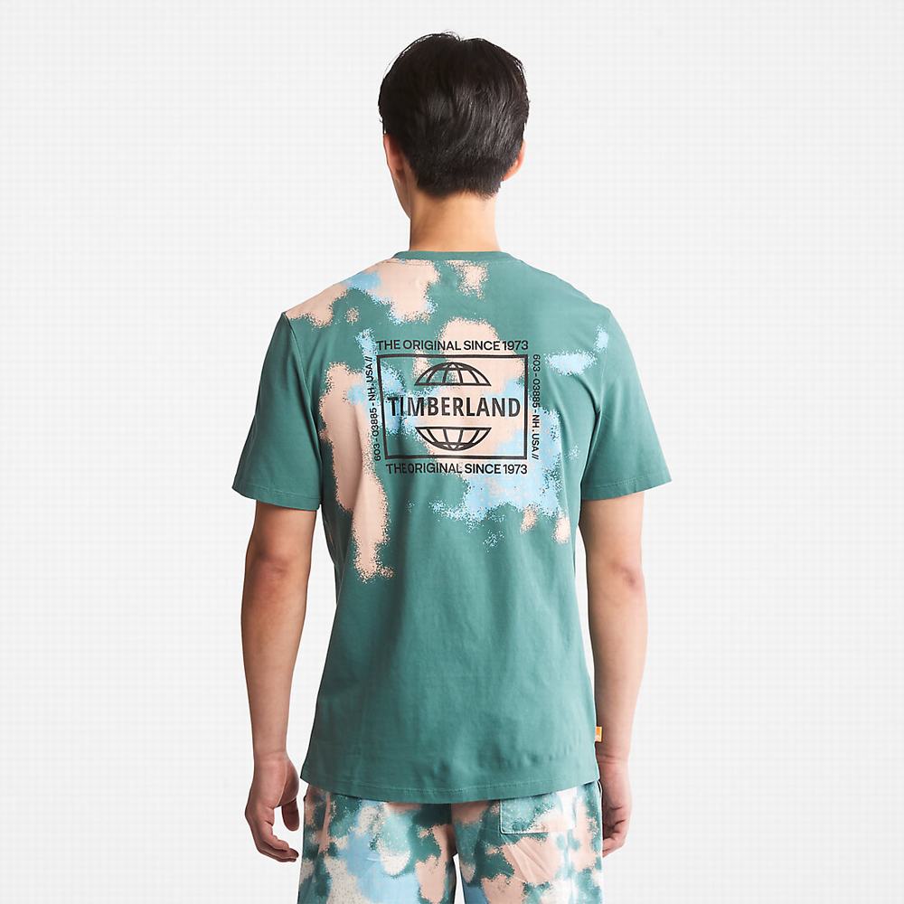 Tricko Timberland Paint Graphic T-Shirt Panske Tyrkysové | IL9214607