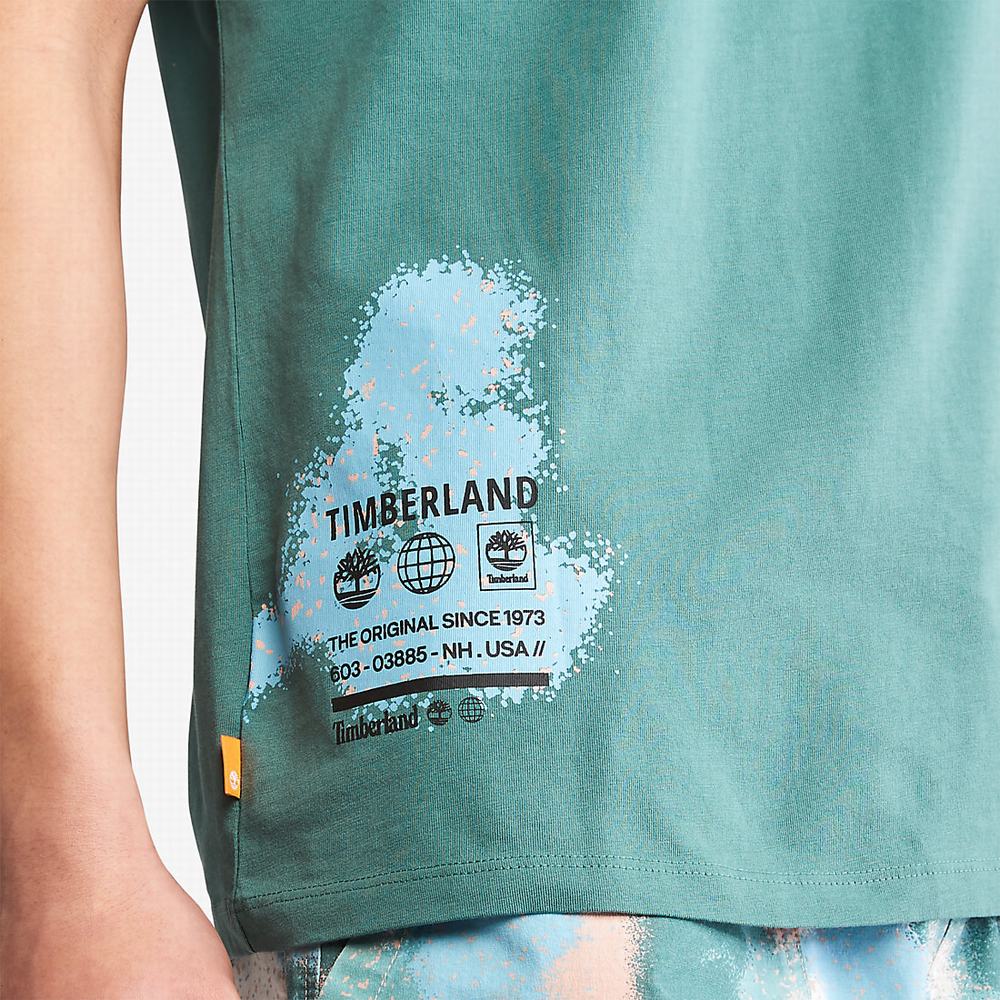 Tricko Timberland Paint Graphic T-Shirt Panske Tyrkysové | IL9214607