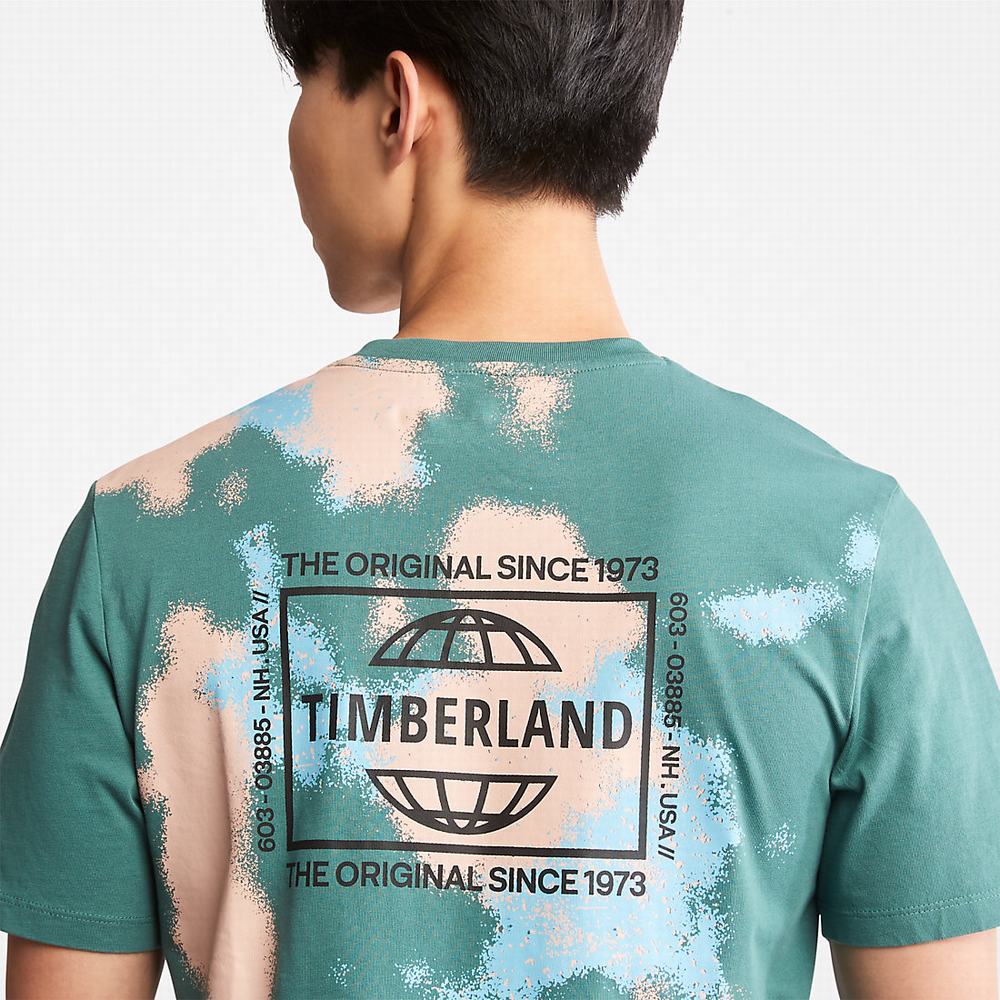 Tricko Timberland Paint Graphic T-Shirt Panske Tyrkysové | IL9214607