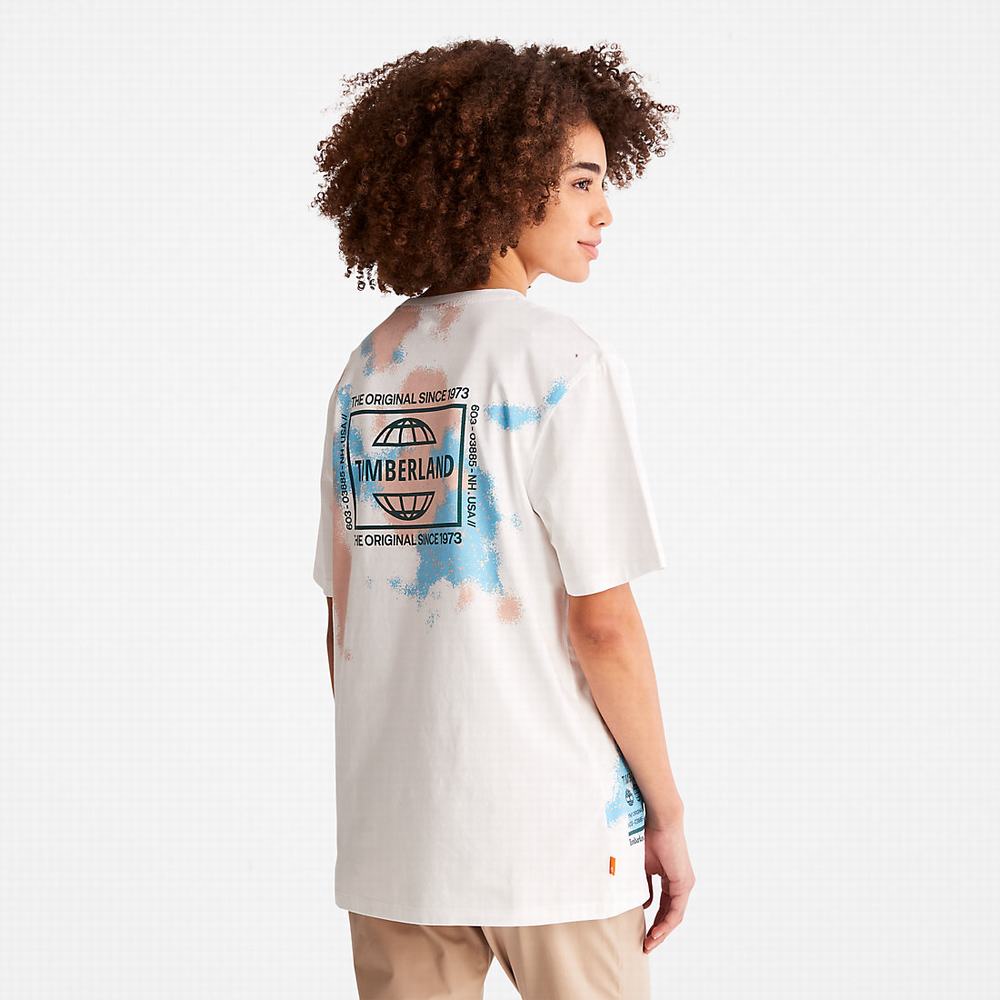 Tricko Timberland Paint Graphic T-Shirt Panske Biele | NX1763849