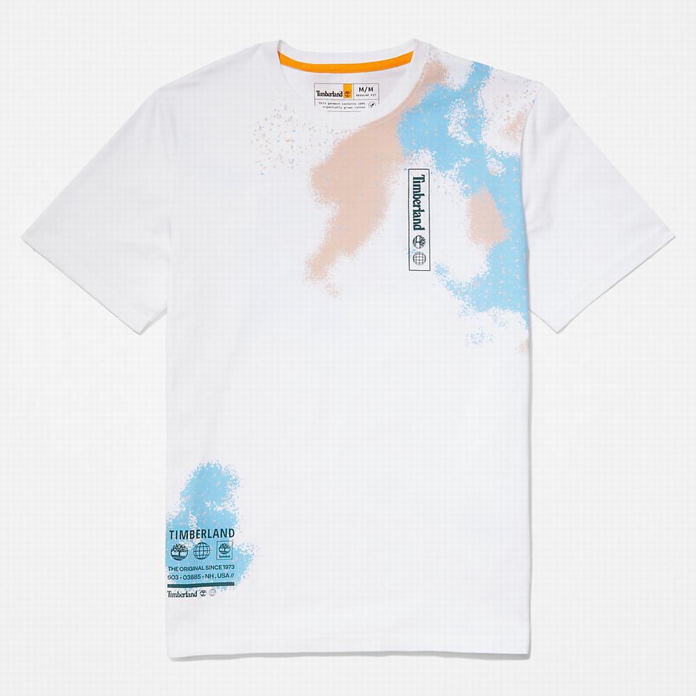 Tricko Timberland Paint Graphic T-Shirt Panske Biele | NX1763849