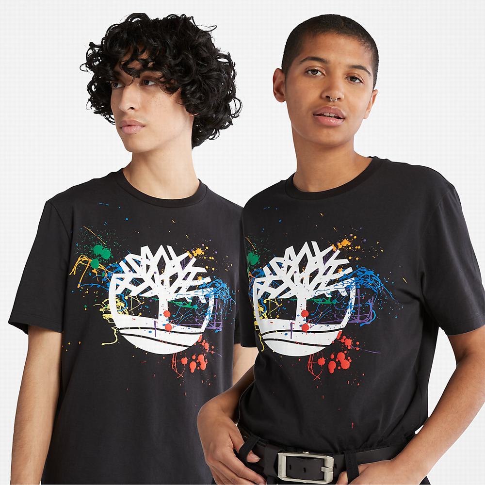 Tricko Timberland Paint Pride T-Shirt Damske Čierne | QB7180629