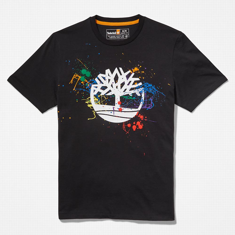 Tricko Timberland Paint Pride T-Shirt Damske Čierne | QB7180629