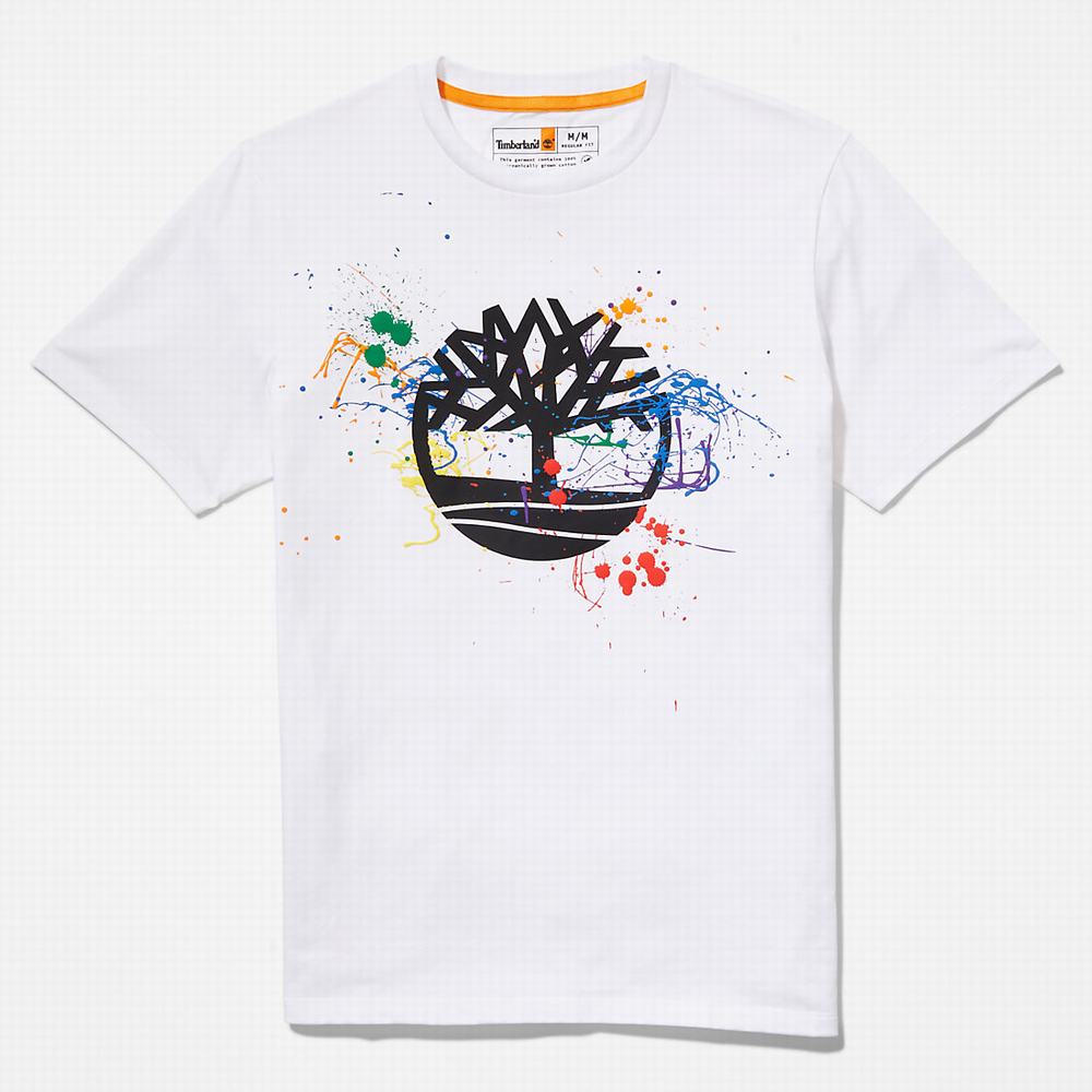 Tricko Timberland Paint Pride T-Shirt Damske Biele | RE1083925