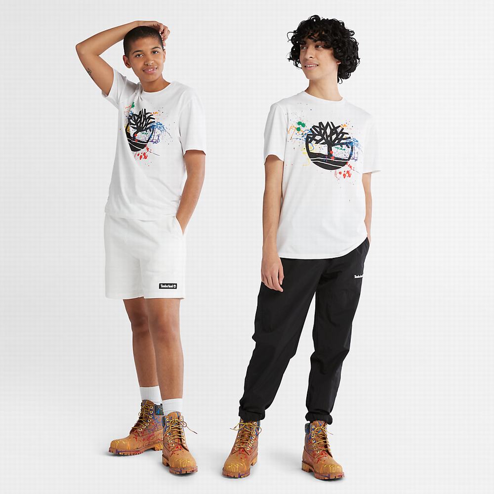 Tricko Timberland Paint Pride T-Shirt Panske Biele | HP1235064