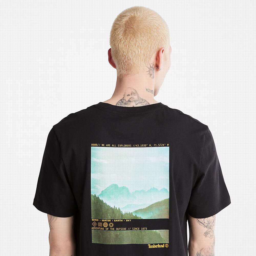 Tricko Timberland Photographic T-Shirt Panske Čierne | JK4075192