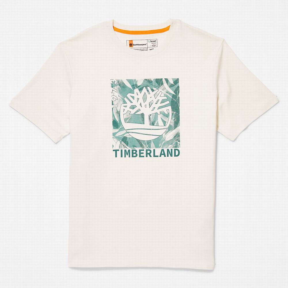 Tricko Timberland Refibra™ Graphic T-Shirt Panske Biele | LN4087562