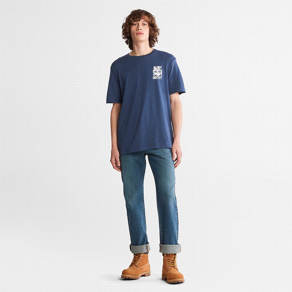 Tricko Timberland Refibra™ Technológie T-Shirt Panske Modre | FU8957013