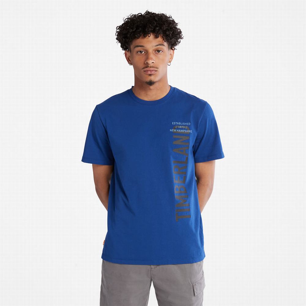 Tricko Timberland Side-logo T-Shirt Panske Tmavo Modre | ED5372460