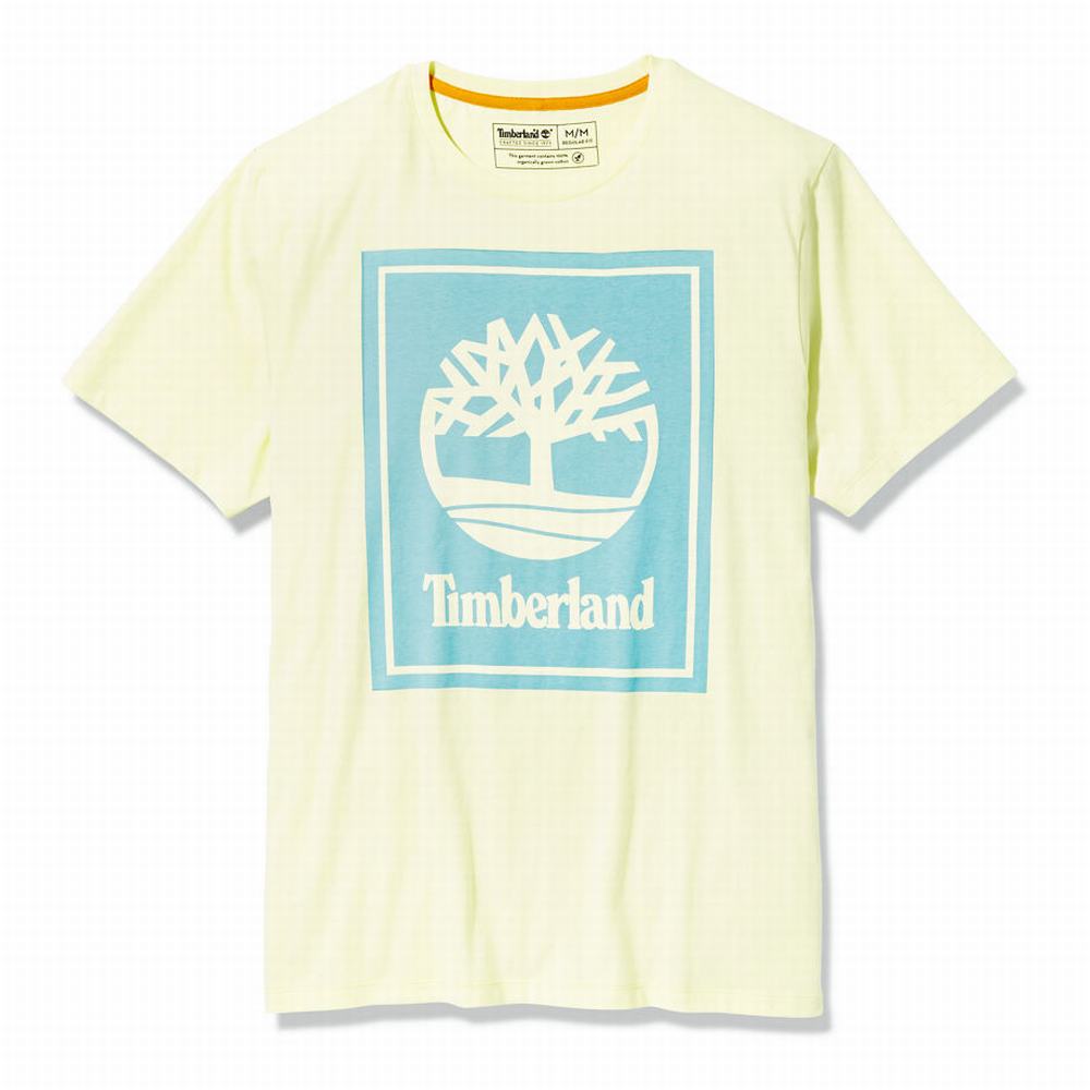 Tricko Timberland Stack Logo T-Shirt Damske Svetlo Zelene | IK9054182