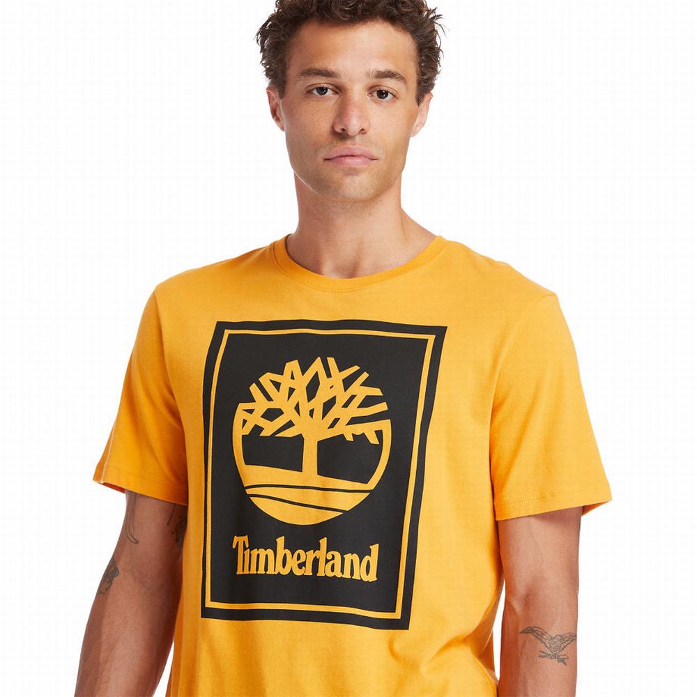 Tricko Timberland Stack Logo T-Shirt Damske Oranžové | NR1543207