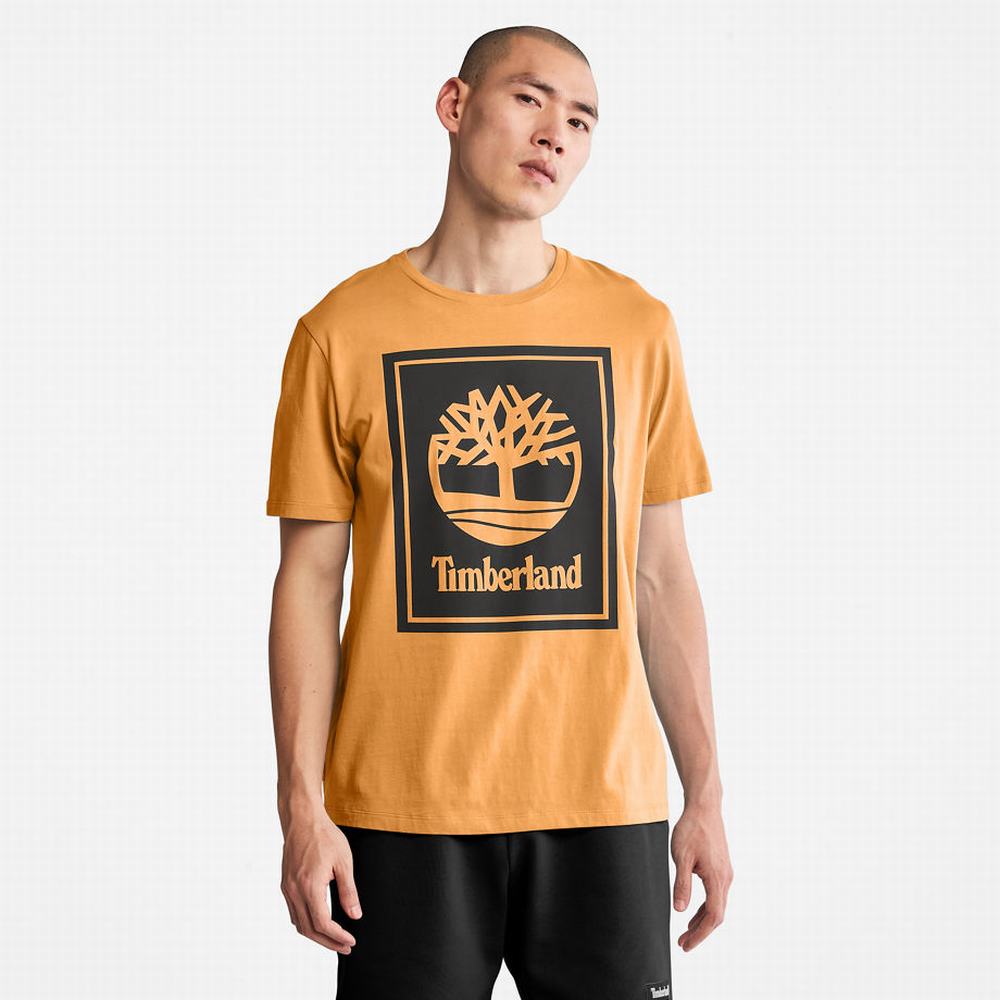 Tricko Timberland Stack Logo T-Shirt Damske Žlté | TC5029348