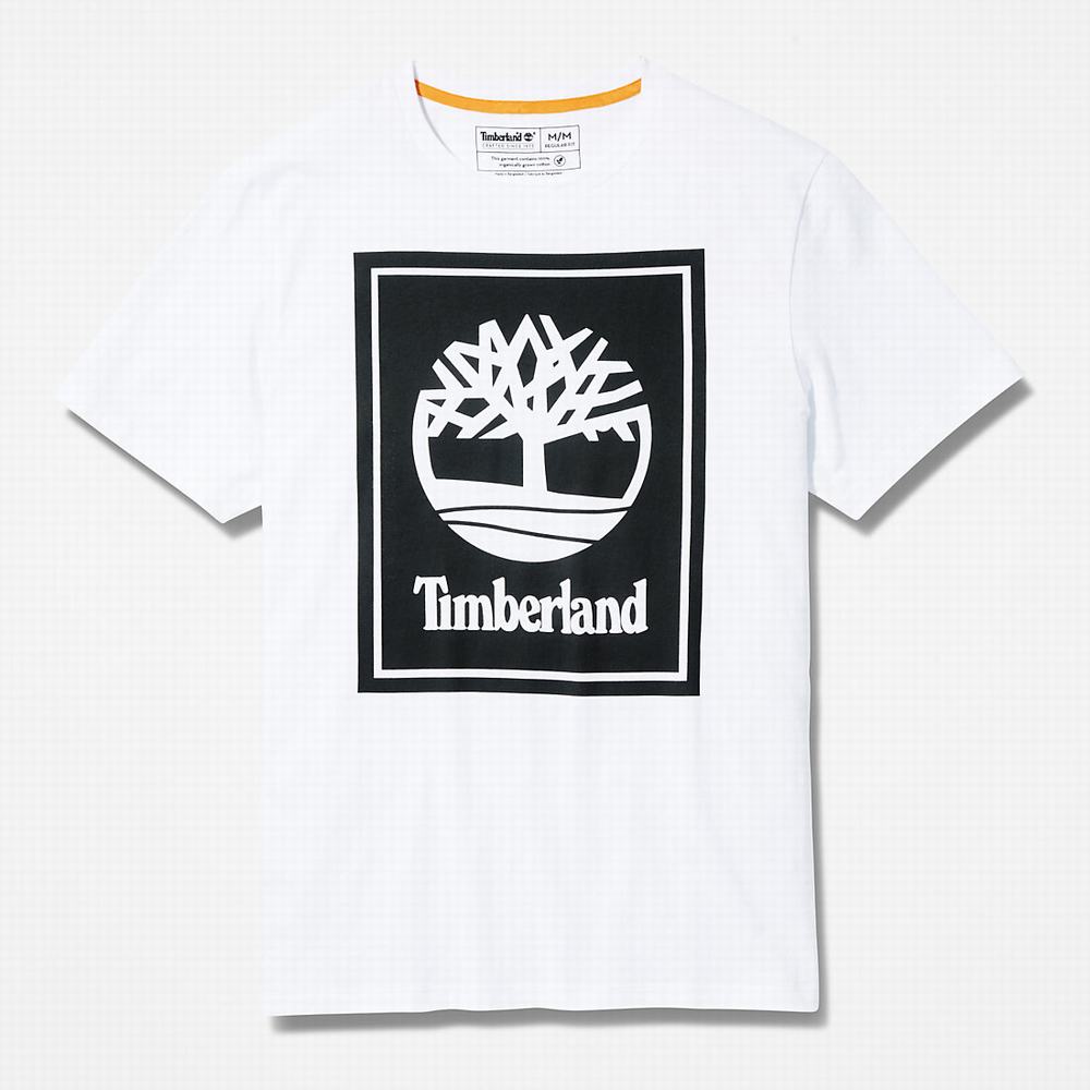 Tricko Timberland Stack Logo T-Shirt Damske Biele | VZ2756130