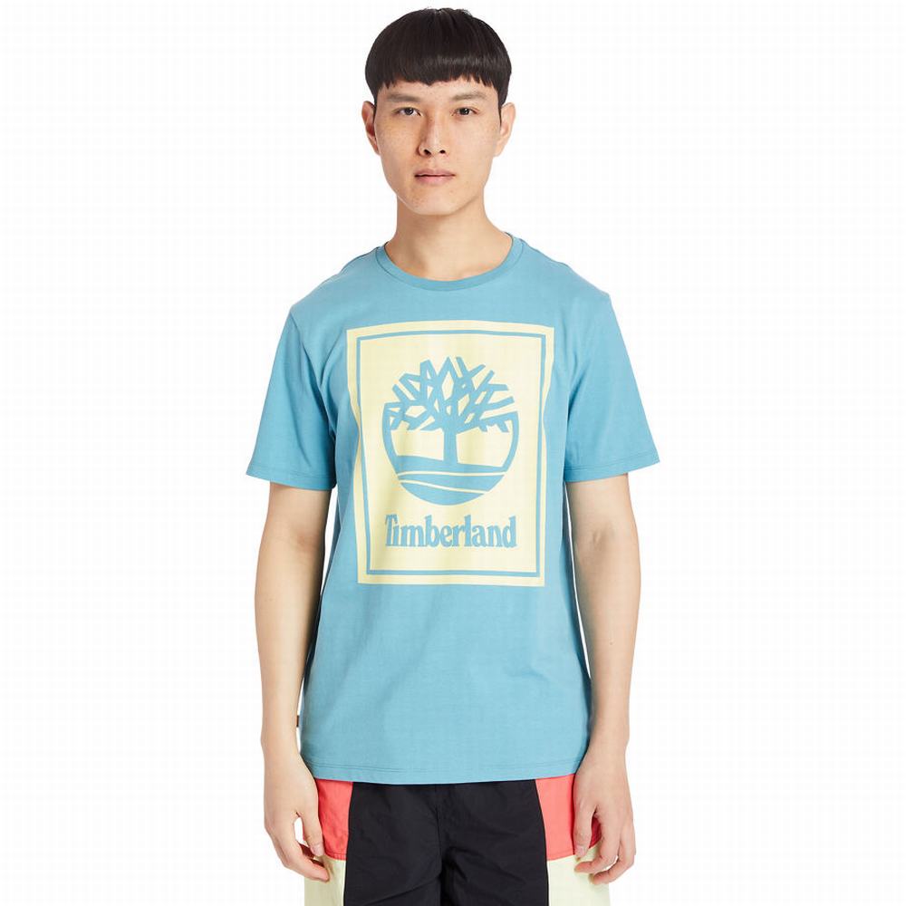 Tricko Timberland Stack Logo T-Shirt Damske Tyrkysové | WB8610935