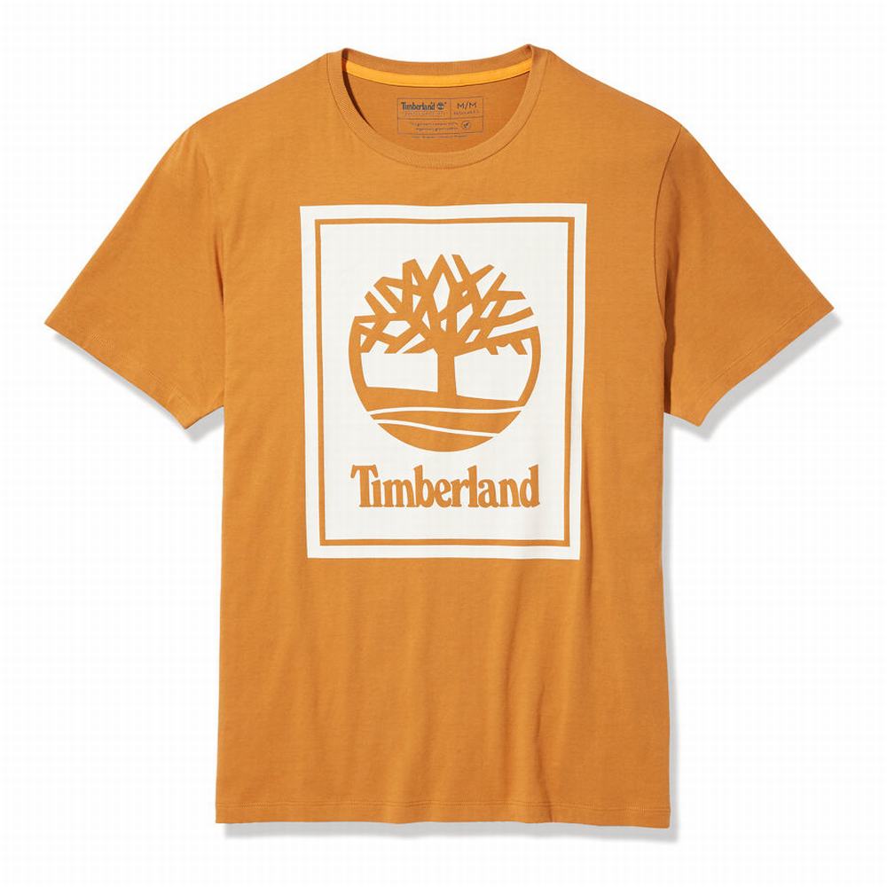 Tricko Timberland Stack Logo T-Shirt Damske Oranžové Biele | XB5478603