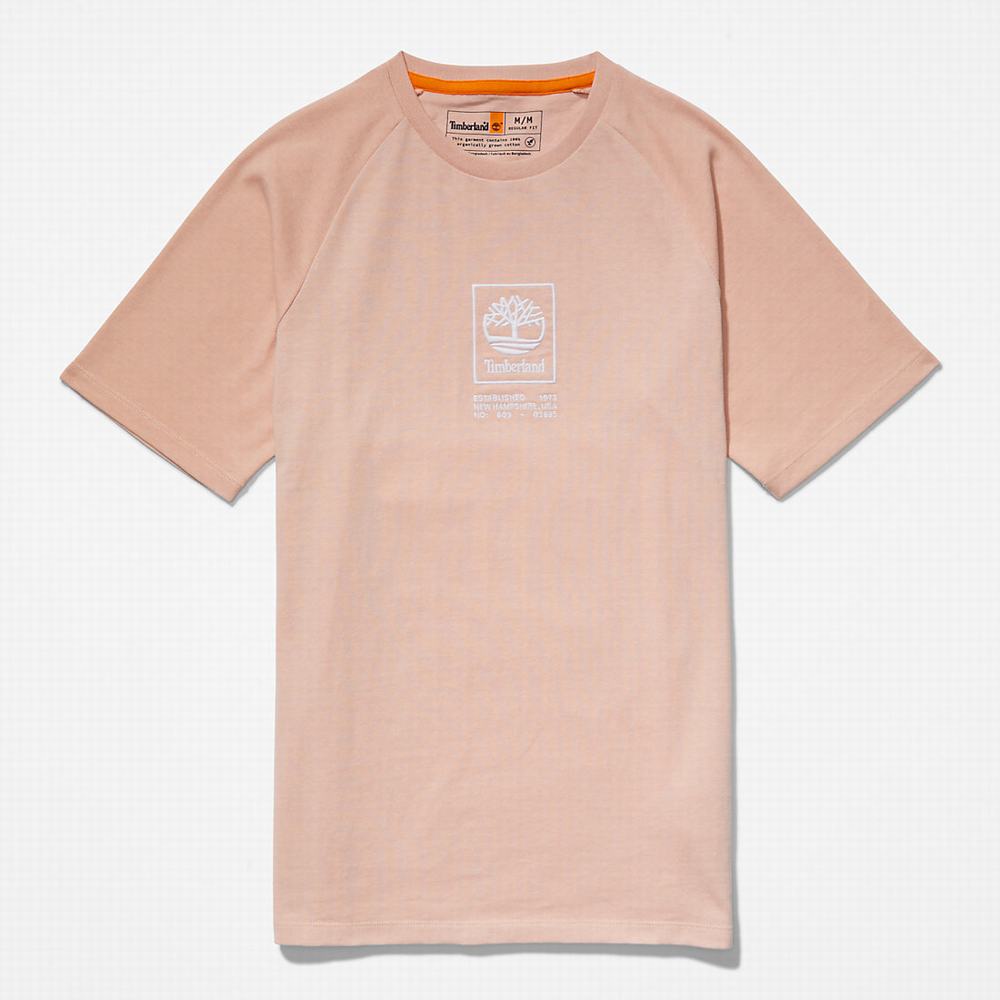 Tricko Timberland Stacked Logo T-Shirt Damske Ruzove | KP7862591