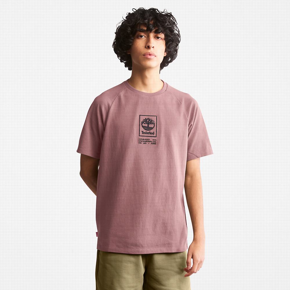 Tricko Timberland Stacked Logo T-Shirt Damske Ruzove | QN0195274