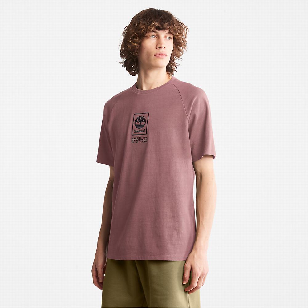 Tricko Timberland Stacked Logo T-Shirt Damske Ruzove | QN0195274