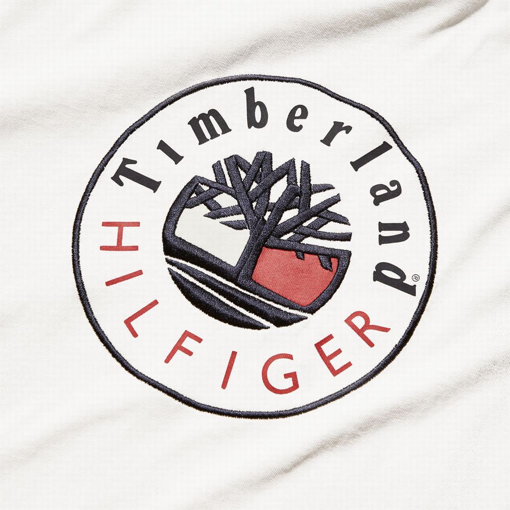 Tricko Timberland Tommy Hilfiger x Timberland® Re-imagined Logo T-Shirt Panske Biele | VH4802361