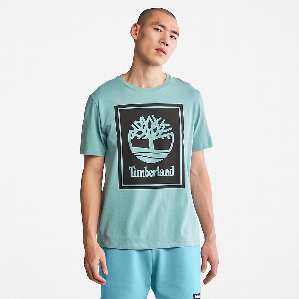 Tricko Timberland Tree Logo T-Shirt Panske Svetlo Modre | SM1059638