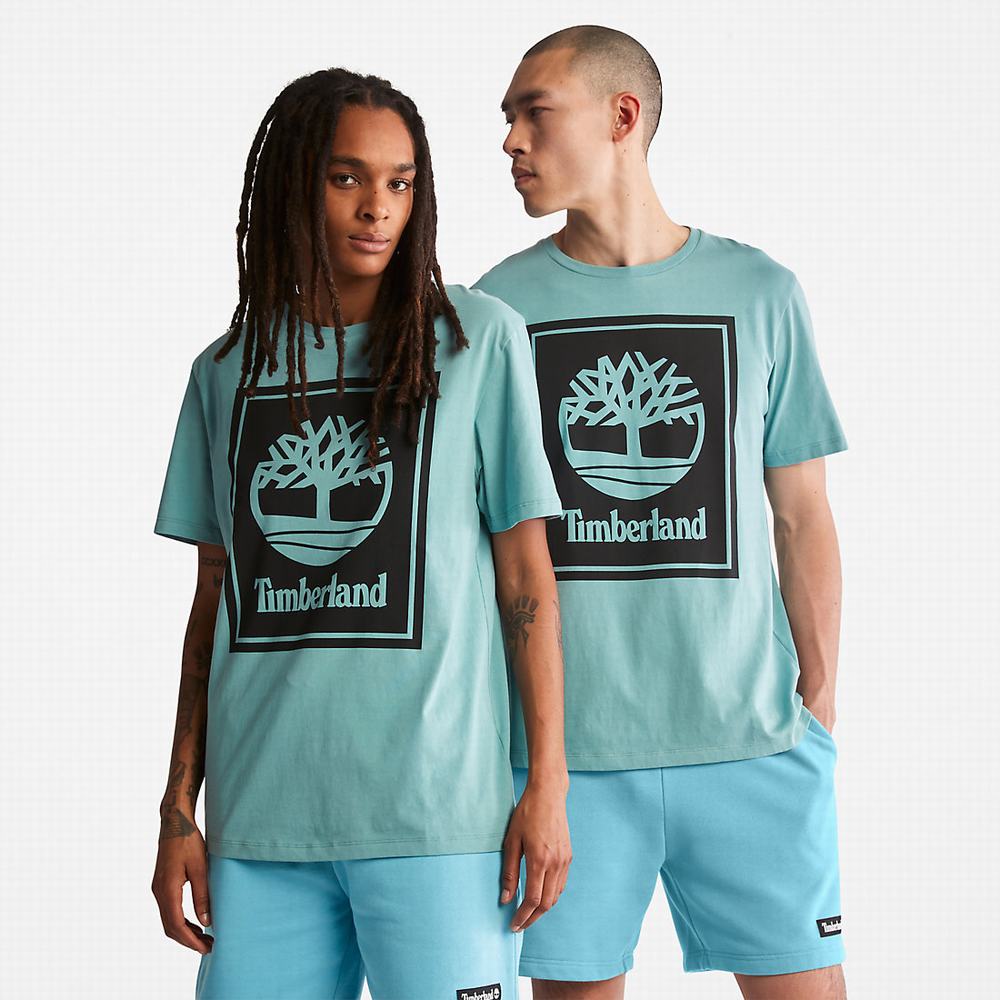 Tricko Timberland Tree Logo T-Shirt Panske Svetlo Modre | SM1059638