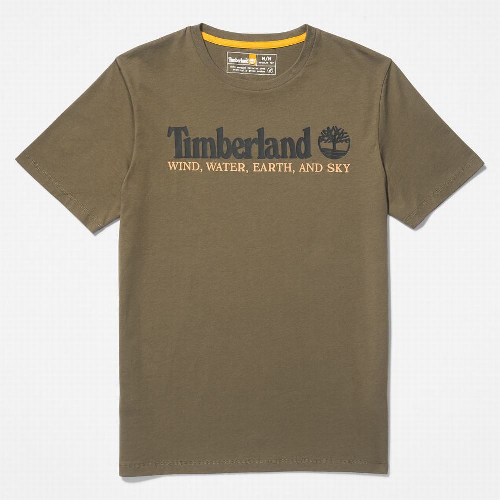 Tricko Timberland Vietor, Vody, Earth, and Sky T-Shirt Panske Tmavo Zelene | HZ1372085