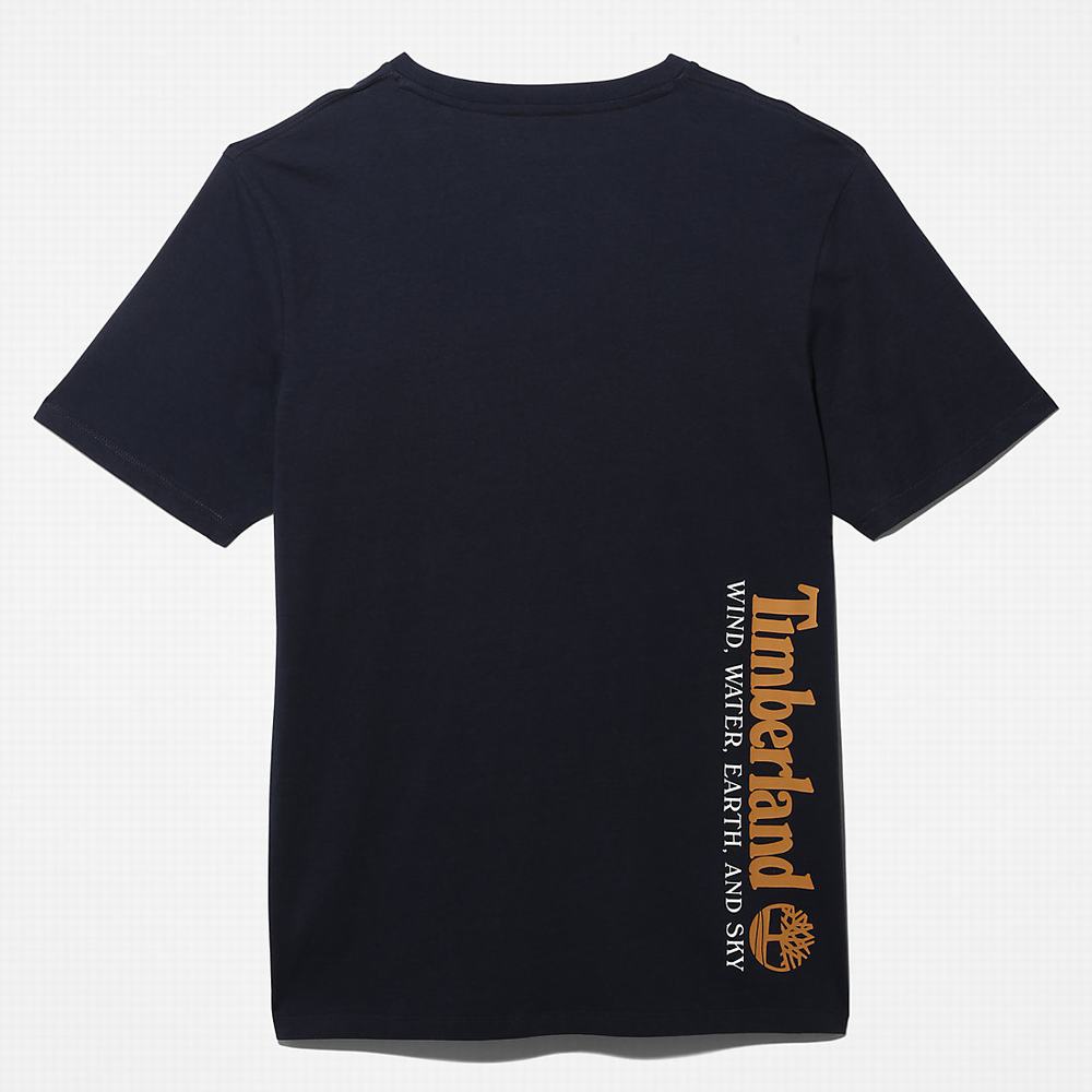 Tricko Timberland Vietor, Vody, Earth and Sky™ T-Shirt Panske Námornícka Modrá | CX3657129