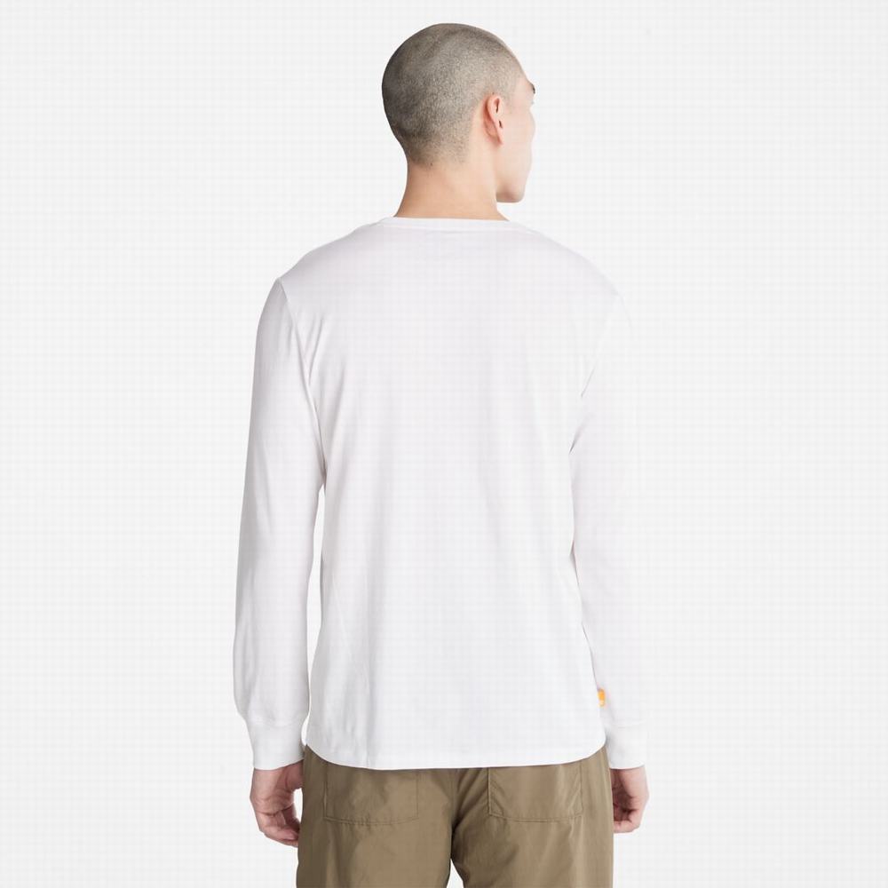 Tricko Timberland Vietor, Vody, Earth and Sky Long-Sleeve T-Shirt Panske Biele | EX5120384